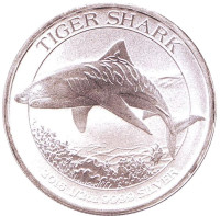 Тигровая акула. Монета 50 центов. 2016 год, Австралия.