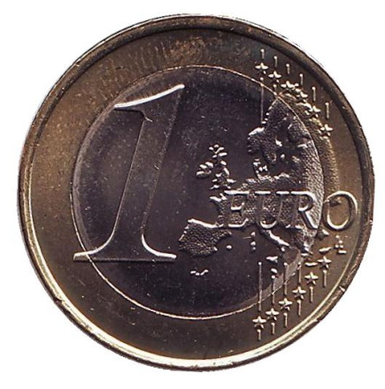 Монета 1 евро. 2007 год, Монако. Князь Альбер II. Монета 1 евро. 2007 год, Монако. Князь Альбер II.