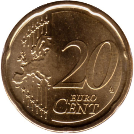 Монета 20 центов. 2023 год, Сан-Марино. Монета 20 центов. 2023 год, Сан-Марино.