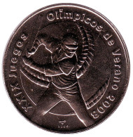 Монета 1 песо. 2006 год, Куба. XXIX Олимпийские игры. Бейсбол. Монета 1 песо. 2006 год, Куба. XXIX Олимпийские игры. Бейсбол.