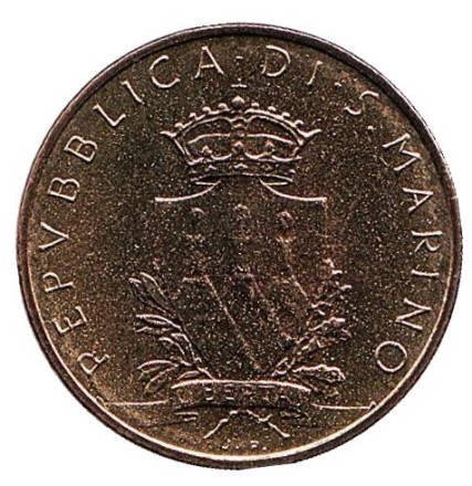 Монета 20 лир. 1979 год, Сан-Марино. Ключи. Институциональные органы государства.