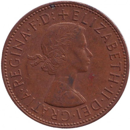 Монета 1 пенни. 1966 год, Великобритания. Монета 1 пенни. 1966 год, Великобритания.