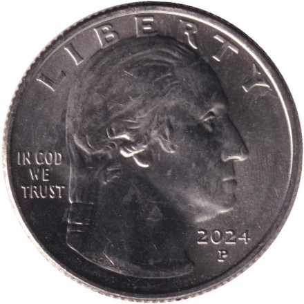 Монета 25 центов. 2024 год (P), США. Селия Крус. Серия "Американские женщины". Монета 25 центов. 2024 год (P), США. Селия Крус. Серия "Американские женщины".