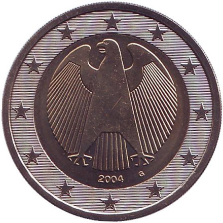 Монета 2 евро. 2004 год (G), Германия.