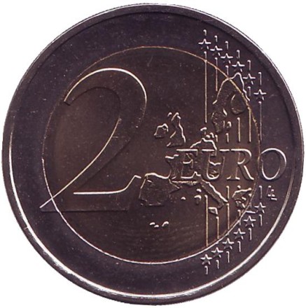 Монета 2 евро. 2004 год (G), Германия. Монета 2 евро. 2004 год (G), Германия.