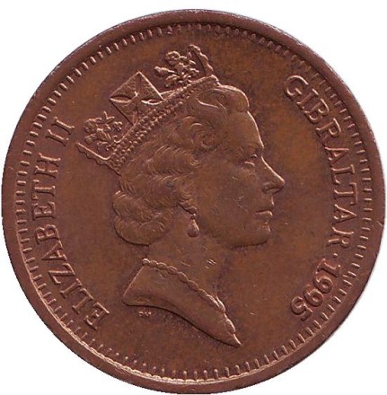 Монета 2 пенса. 1995 год, Гибралтар. Маяк. (AA). Немагнитная.