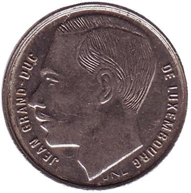 Монета 1 франк. 1990 год, Люксембург.