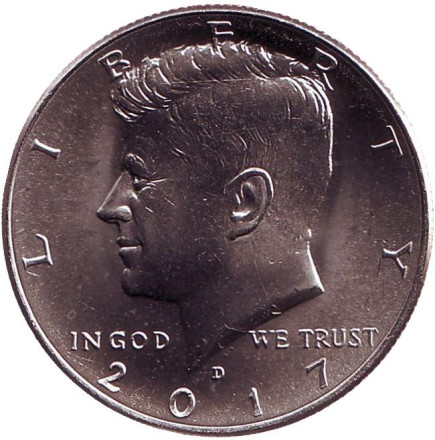Монета 1/2 доллара (50 центов), 2017 год (D), США. Джон Кеннеди.