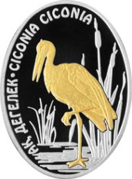 Монета 100 тенге, 2012 год, Казахстан. Белый аист.