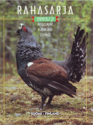 Глухарь. Набор монет Финляндии в буклете (6 шт). 1993 год, Финляндия. (с пробной монетой). Глухарь. Набор монет Финляндии в буклете (6 шт). 1993 год, Финляндия. (с пробной монетой).