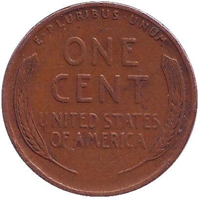 Монета 1 цент. 1928 год, США. (Без отметки монетного двора) Линкольн.