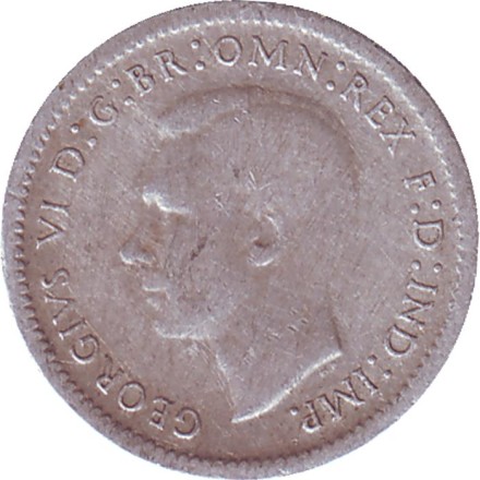 Монета 3 пенса. 1938 год, Австралия. Монета 3 пенса. 1938 год, Австралия.