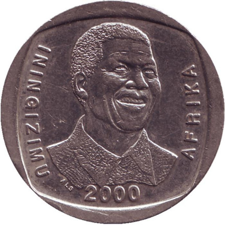 Монета 5 рандов. 2000 год, ЮАР. Нельсон Мандела.