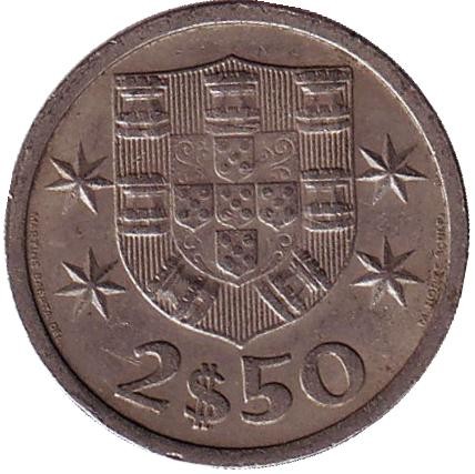 Монета 2,5 эскудо. 1970 год, Португалия. Монета 2,5 эскудо. 1970 год, Португалия.