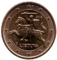 Монета 10 центов. 2015 год, Литва.