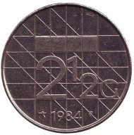 Монета 2,5 гульдена, 1984 год, Нидерланды. Монета 2,5 гульдена, 1984 год, Нидерланды.
