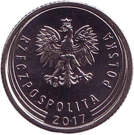Монета 50 грошей. 2017 год, Польша.