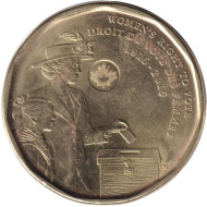 Монета 1 доллар. 2016 год, Канада. 100 лет женскому избирательному праву. Монета 1 доллар. 2016 год, Канада. 100 лет женскому избирательному праву.