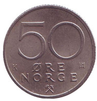 Монета 50 эре. 1985 год, Норвегия. Монета 50 эре. 1985 год, Норвегия.