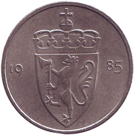 Монета 50 эре. 1985 год, Норвегия.