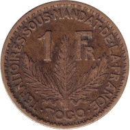 Монета 1 франк. 1925 год, Того. Монета 1 франк. 1925 год, Того.