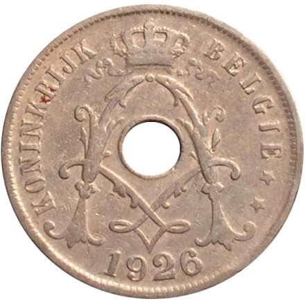 Монета 25 сантимов. 1926 год, Бельгия. (Belgie)