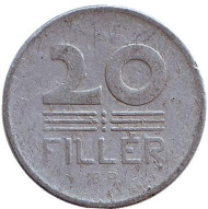 Монета 20 филлеров. 1955 год, Венгрия. Монета 20 филлеров. 1955 год, Венгрия.