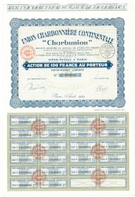 Облигация на сумму 27,500,000 франков. 1929 год, Франция. Облигация на сумму 27,500,000 франков. 1929 год, Франция.