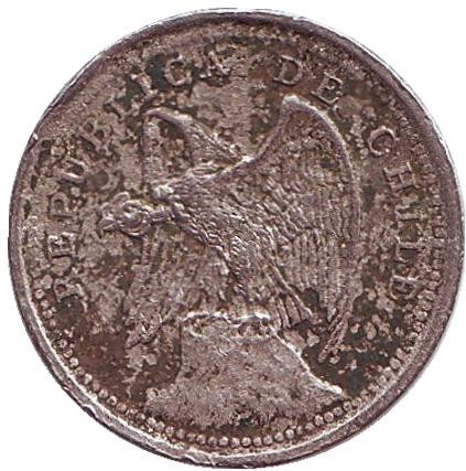 Монета 10 сентаво. 1933 год, Чили.
