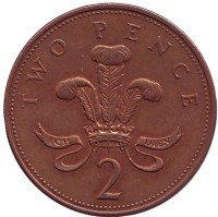 Монета 2 пенса. 2004 год, Великобритания.