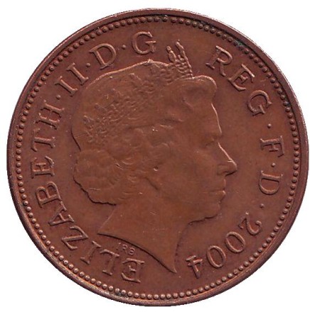 Монета 2 пенса. 2004 год, Великобритания.