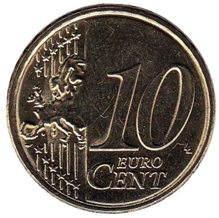 Монета 10 центов. 2017 год, Греция.