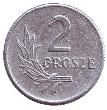 Монета 2 гроша. 1949 год, Польша. Состояние - F.