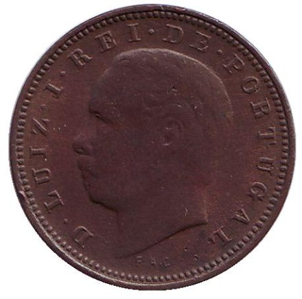 Монета 5 рейсов. 1882 год, Португалия.