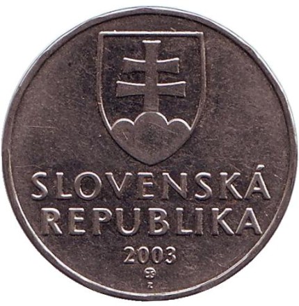 Монета 2 кроны. 2003 год, Словакия. Статуя Венеры. Монета 2 кроны. 2003 год, Словакия. Статуя Венеры.