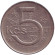 Монета 5 крон. 1975 год, Чехословакия.
