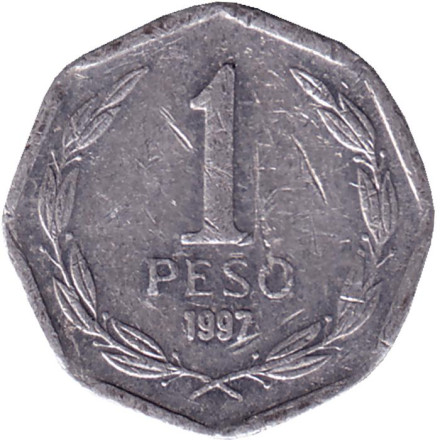 Монета 1 песо. 1997 год, Чили. Бернардо О’Хиггинс.
