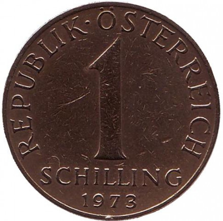 Монета 1 шиллинг. 1973 год, Австрия. Эдельвейс. Монета 1 шиллинг. 1973 год, Австрия. Эдельвейс.