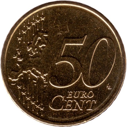 Монета 50 центов. 2023 год, Люксембург. Монета 50 центов. 2023 год, Люксембург.