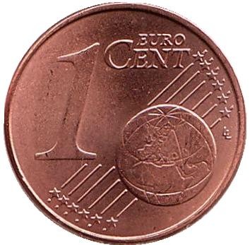 Монета 1 цент. 2004 год, Португалия.