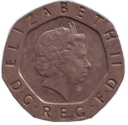 Монета 20 пенсов. 2007 год, Великобритания.