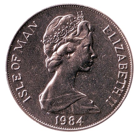 Монета 1 крона. 1984 год, Остров Мэн. XIV зимние Олимпийские Игры 1984 года в Сараево.