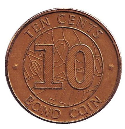 Монета 10 центов. 2014 год, Зимбабве. Бонд-коин.