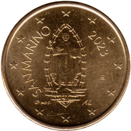 Монета 50 центов. 2023 год, Сан-Марино.