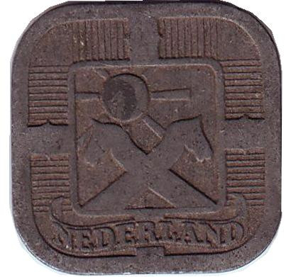 Монета 5 центов. 1941 год, Нидерланды. Из обращения. Монета 5 центов. 1941 год, Нидерланды. Из обращения.