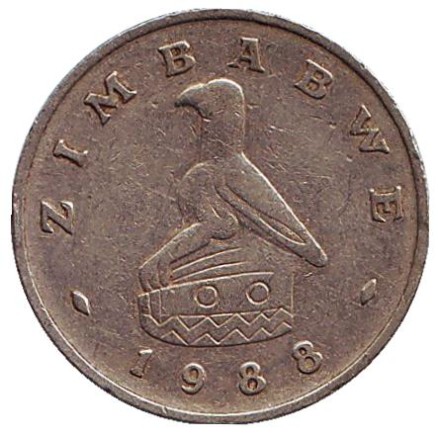 Монета 10 центов. 1988 год, Зимбабве. Баобаб. Монета 10 центов. 1988 год, Зимбабве. Баобаб.