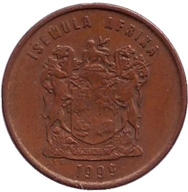 Монета 1 цент. 1999 год, Южная Африка. Южноафриканские (Капские) воробьи. Монета 1 цент. 1999 год, Южная Африка. Южноафриканские (Капские) воробьи.