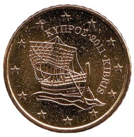 Монета 50 центов. 2011 год, Кипр. Монета 50 центов. 2011 год, Кипр.
