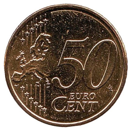 Монета 50 центов. 2011 год, Кипр. Монета 50 центов. 2011 год, Кипр.