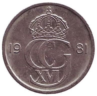 Монета 10 эре. 1981 год, Швеция.